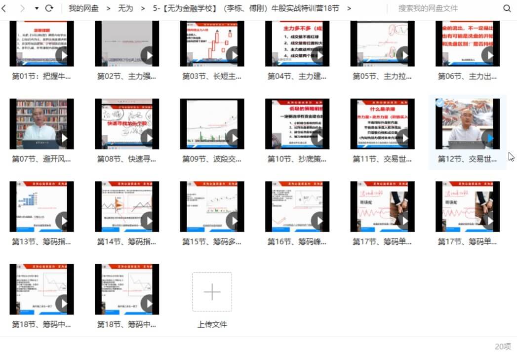 無(wú)為學(xué)院（李棟、傅剛）牛股實(shí)戰(zhàn)特訓(xùn)營(yíng)18節(jié)_百度云網(wǎng)盤(pán)教程視頻插圖1
