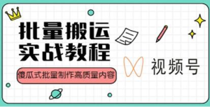 視頻號批量搬運實戰(zhàn)操作運營賺錢教程，傻瓜式批量制作高質(zhì)量內(nèi)容【附視頻教程+PPT】插圖