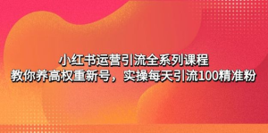 小紅書運(yùn)營引流課程：養(yǎng)高權(quán)重新號，實(shí)操每天引流100精準(zhǔn)粉百度網(wǎng)盤插圖