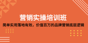 營銷實操培訓班：簡單實用落地有效，價值百萬的品牌營銷底層邏輯百度網(wǎng)盤插圖