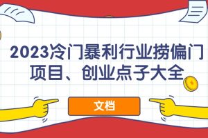 2023冷門暴利行業(yè)撈偏門項(xiàng)目、創(chuàng)業(yè)點(diǎn)子大全（文檔）百度網(wǎng)盤插圖