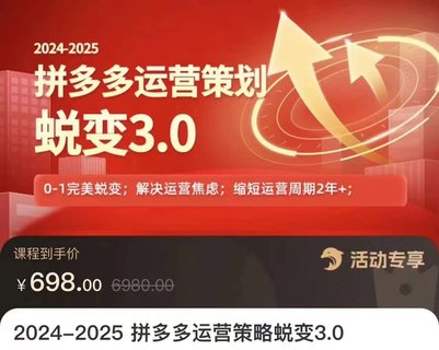 【電商上新】083.大力·2024-2025拼多多運營策略蛻變3.0 0~1完美蛻變，解決信息焦慮