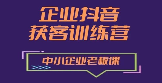 企業(yè)抖音營銷獲客增長訓練營，中小企業(yè)老板必修課插圖