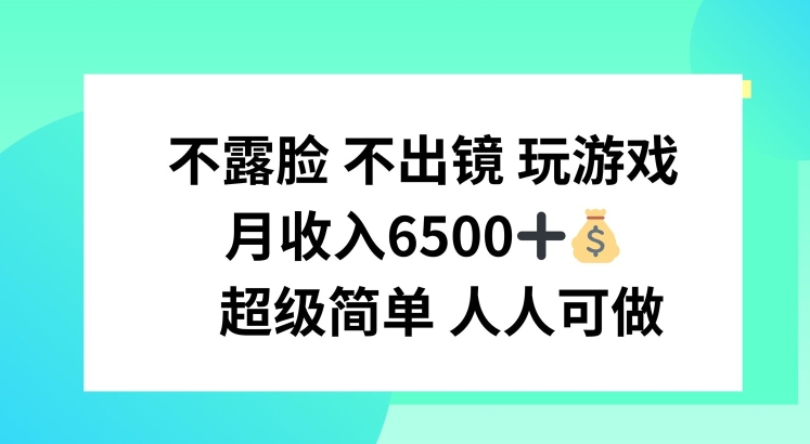 不露臉 不出境 玩游戲，月入6500 超級簡單 人人可做【項目揭秘】插圖