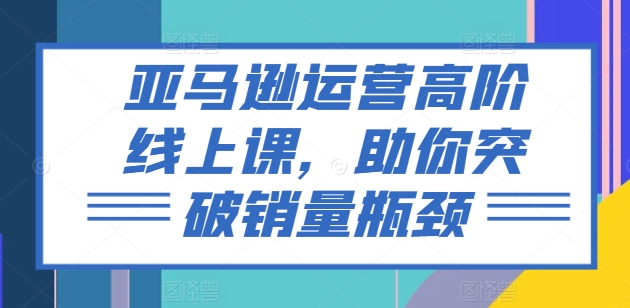 亞馬遜運(yùn)營(yíng)高階線上課，助你突破銷量瓶頸插圖